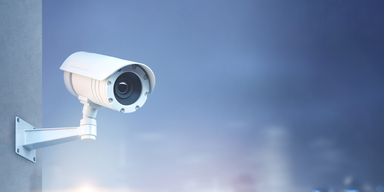 CCTV surveillance camera mounted on wall — IP-based monitoring